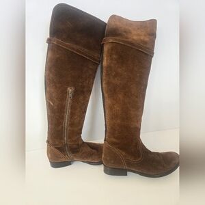 Frye Tall Brown Carmel Suede Leather Boots